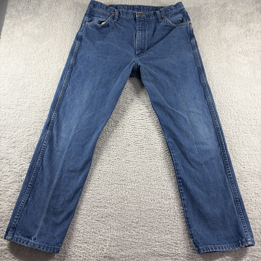 VINTAGE Wrangler Jeans Mens 38x31 (Fits 32x30) 13MWZ Blue 100% Cotton